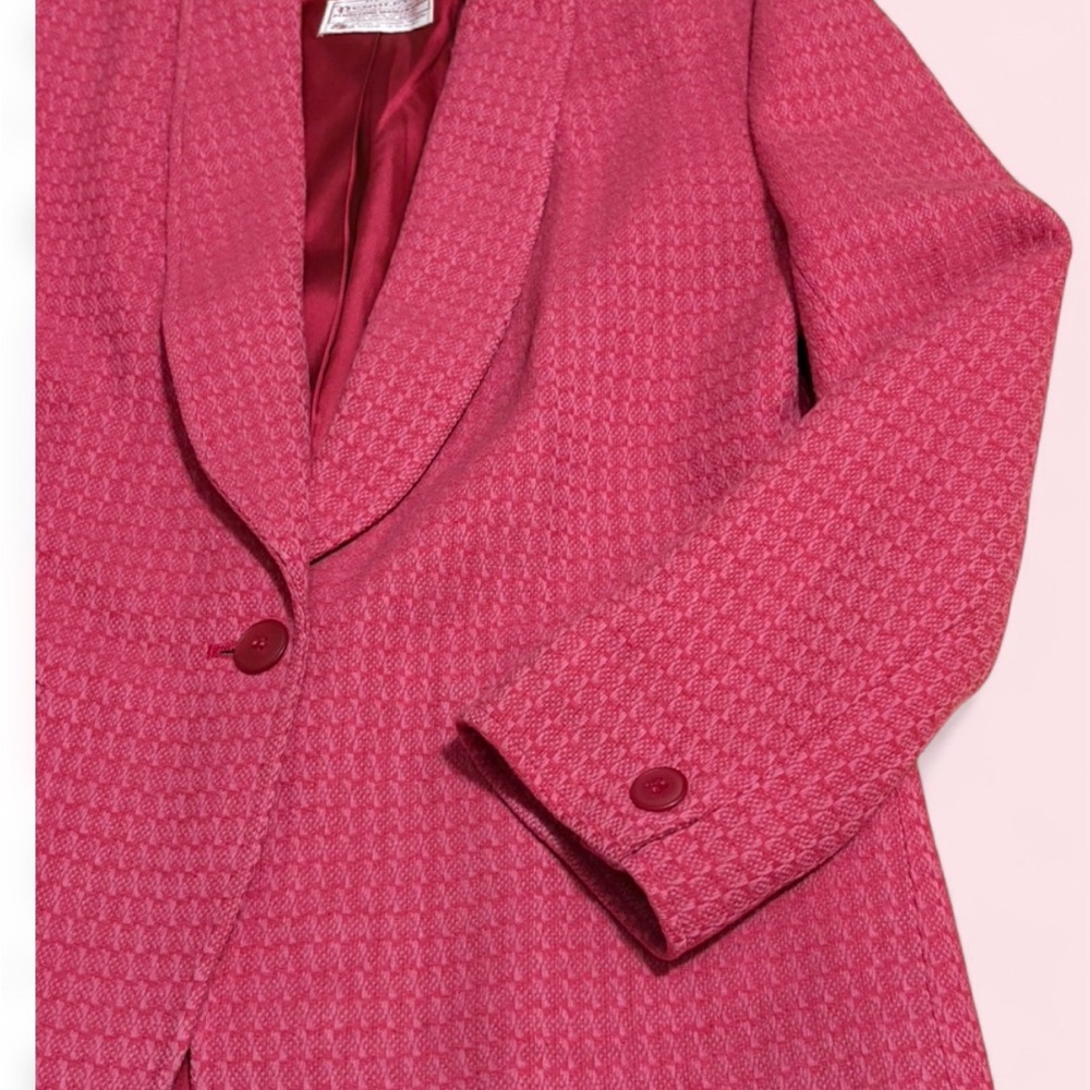 Vintage Pendleton Petite Wool Blazer Barbie Pink Size 6 Made In USA - Picture 5 of 7